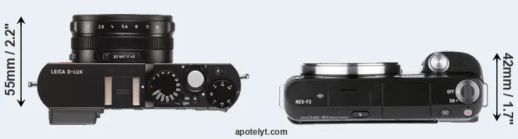 Compare D-LUX Typ 109 versus NEX-F3 top