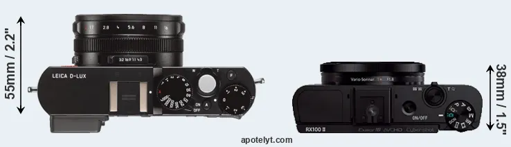Compare D-LUX Typ 109 versus RX100 II top