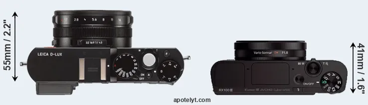 Compare D-LUX Typ 109 versus RX100 III top
