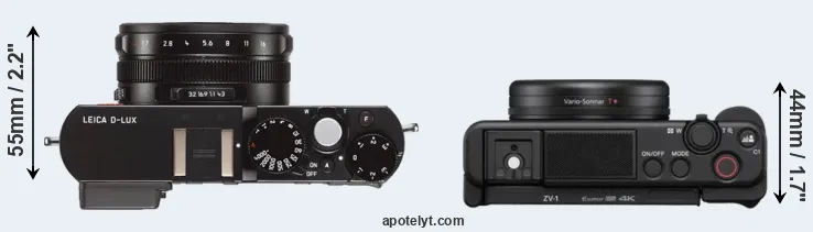 Compare D-LUX Typ 109 versus ZV-1 top