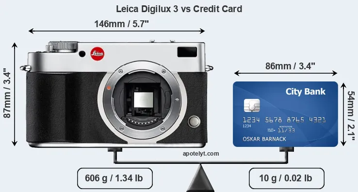 Leica Digilux 3 vs credit card front