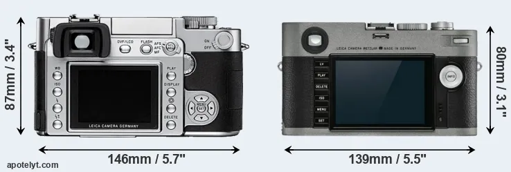 Comparison Digilux 3 or M-E Typ 240 rear