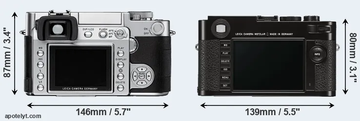 Comparison Digilux 3 or M Typ 262 rear