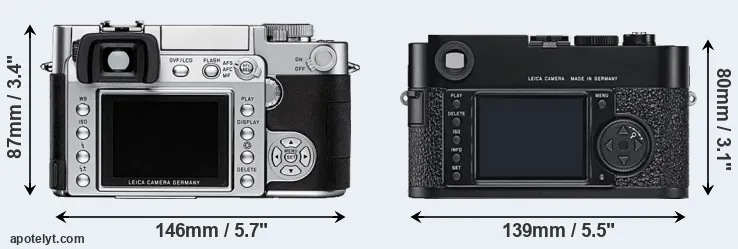 Comparison Digilux 3 or M9 rear