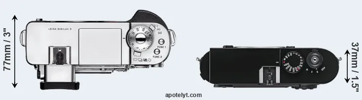 Compare Digilux 3 versus M9 top