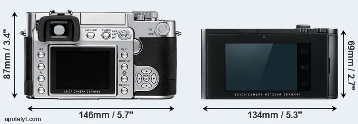 Comparison Digilux 3 or T Typ 701 rear