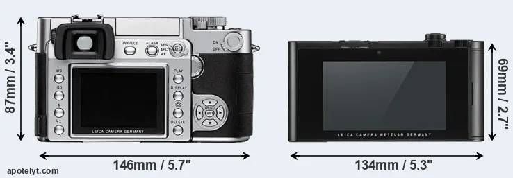 Comparison Digilux 3 or TL2 rear
