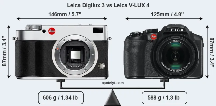 Size Leica Digilux 3 vs Leica V-LUX 4
