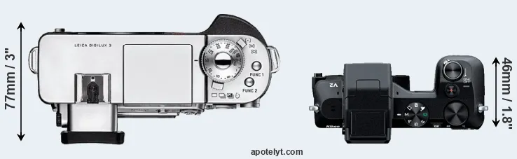 Compare Digilux 3 versus V2 top