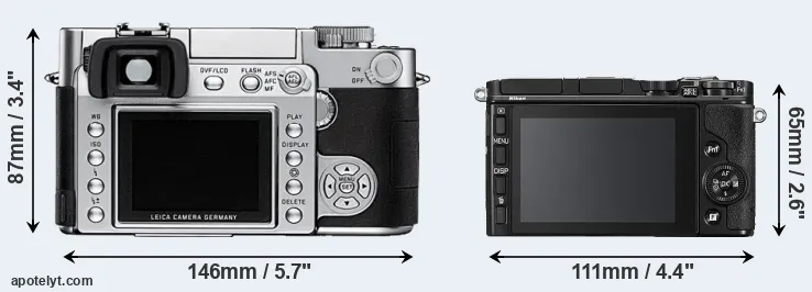 Comparison Digilux 3 or V3 rear