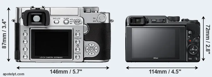 Comparison Digilux 3 or A1000 rear