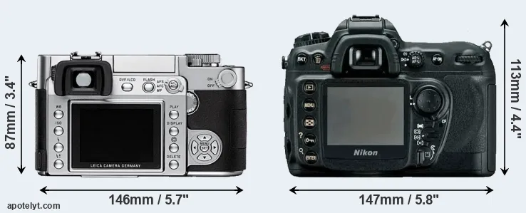 Comparison Digilux 3 or D200 rear