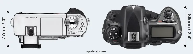 Compare Digilux 3 versus D2Xs top