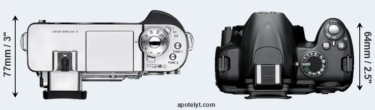 Compare Digilux 3 versus D3000 top