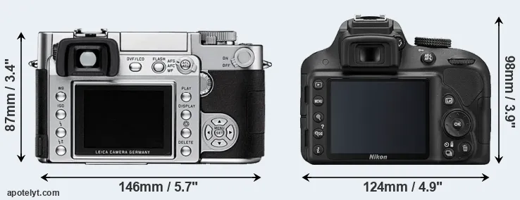 Comparison Digilux 3 or D3300 rear