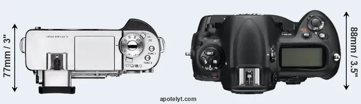 Compare Digilux 3 versus D3S top