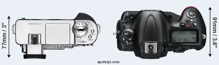 Compare Digilux 3 versus D4 top