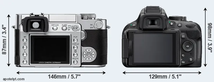 Comparison Digilux 3 or D5200 rear