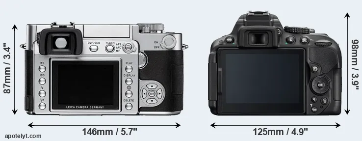 Comparison Digilux 3 or D5300 rear