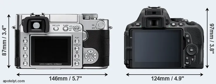 Comparison Digilux 3 or D5500 rear