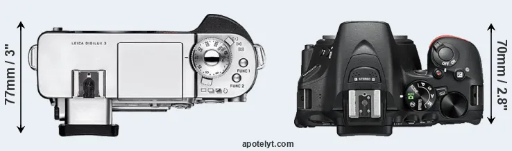 Compare Digilux 3 versus D5500 top