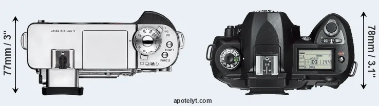 Compare Digilux 3 versus D70s top