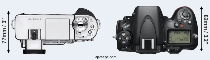 Compare Digilux 3 versus D800 top