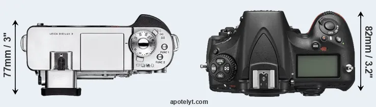 Compare Digilux 3 versus D810 top