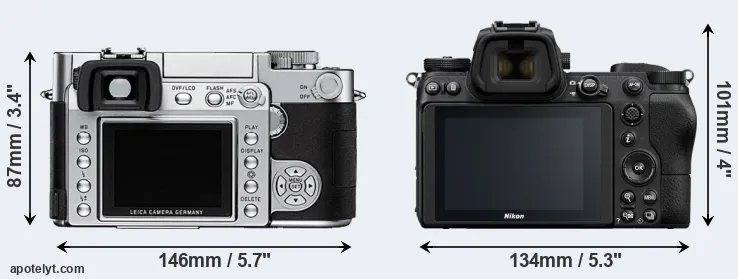 Comparison Digilux 3 or Z6 rear