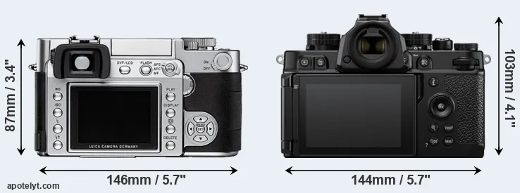 Comparison Digilux 3 or Zf rear