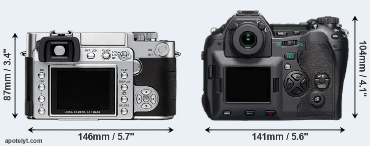 Comparison Digilux 3 or E-1 rear