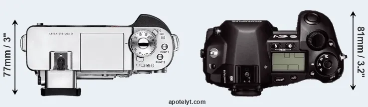 Compare Digilux 3 versus E-1 top