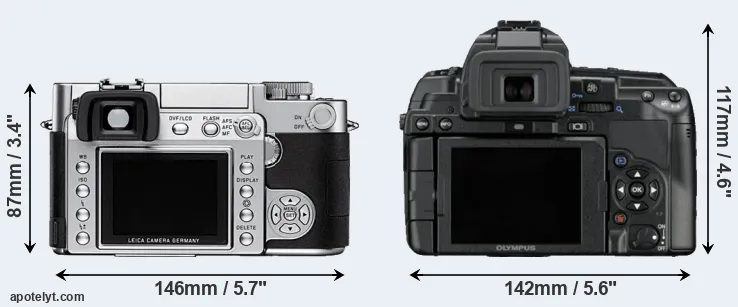 Comparison Digilux 3 or E-5 rear