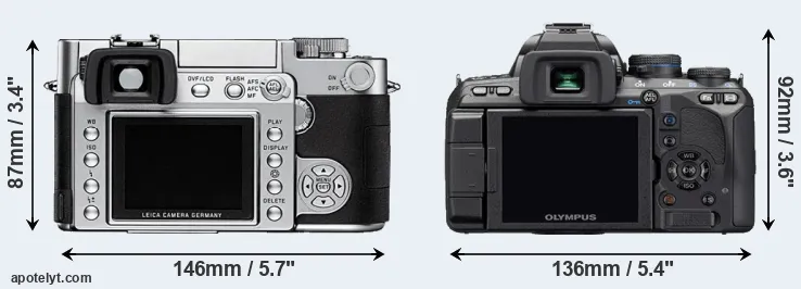 Comparison Digilux 3 or E-510 rear