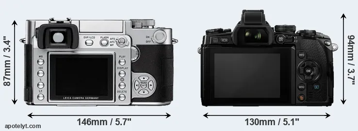 Comparison Digilux 3 or E-M1 rear