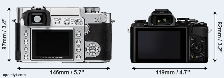 Comparison Digilux 3 or E-M10 rear