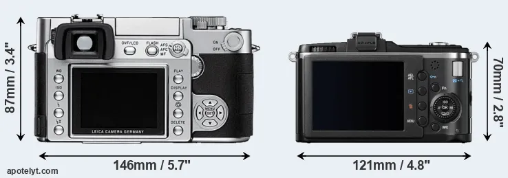 Comparison Digilux 3 or E-P2 rear