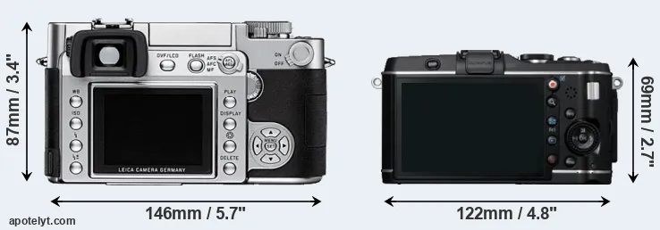 Comparison Digilux 3 or E-P3 rear
