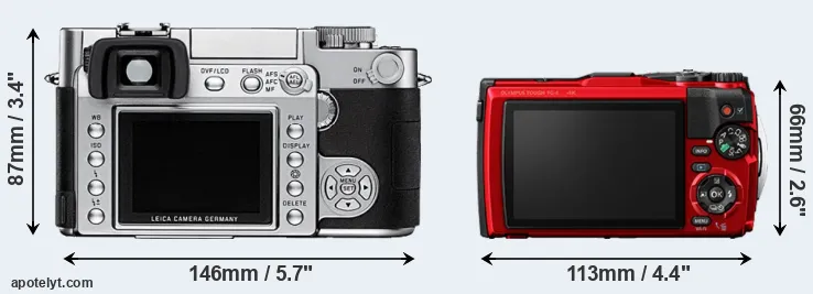 Comparison Digilux 3 or TG-6 rear