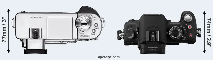Compare Digilux 3 versus G2 top