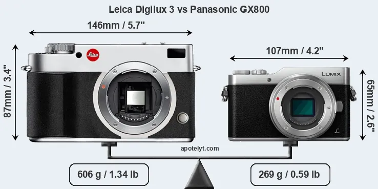 Size Leica Digilux 3 vs Panasonic GX800