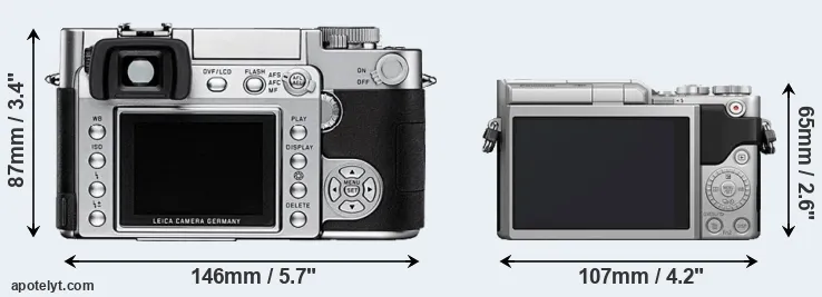 Comparison Digilux 3 or GX800 rear