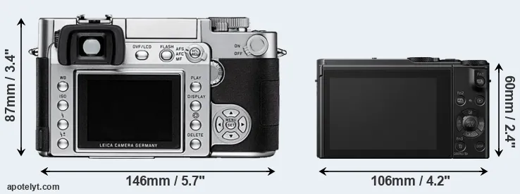 Comparison Digilux 3 or LX15 rear