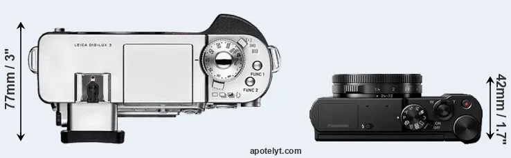 Compare Digilux 3 versus LX15 top