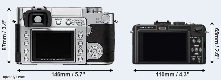 Comparison Digilux 3 or LX5 rear