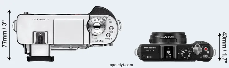 Compare Digilux 3 versus LX5 top