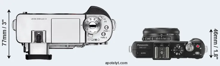 Compare Digilux 3 versus LX7 top