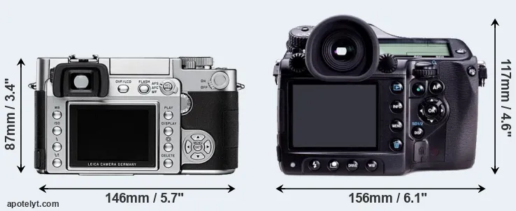 Comparison Digilux 3 or 645D rear