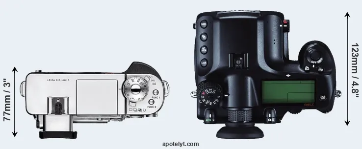 Compare Digilux 3 versus 645Z top