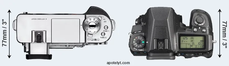 Compare Digilux 3 versus K-3 top
